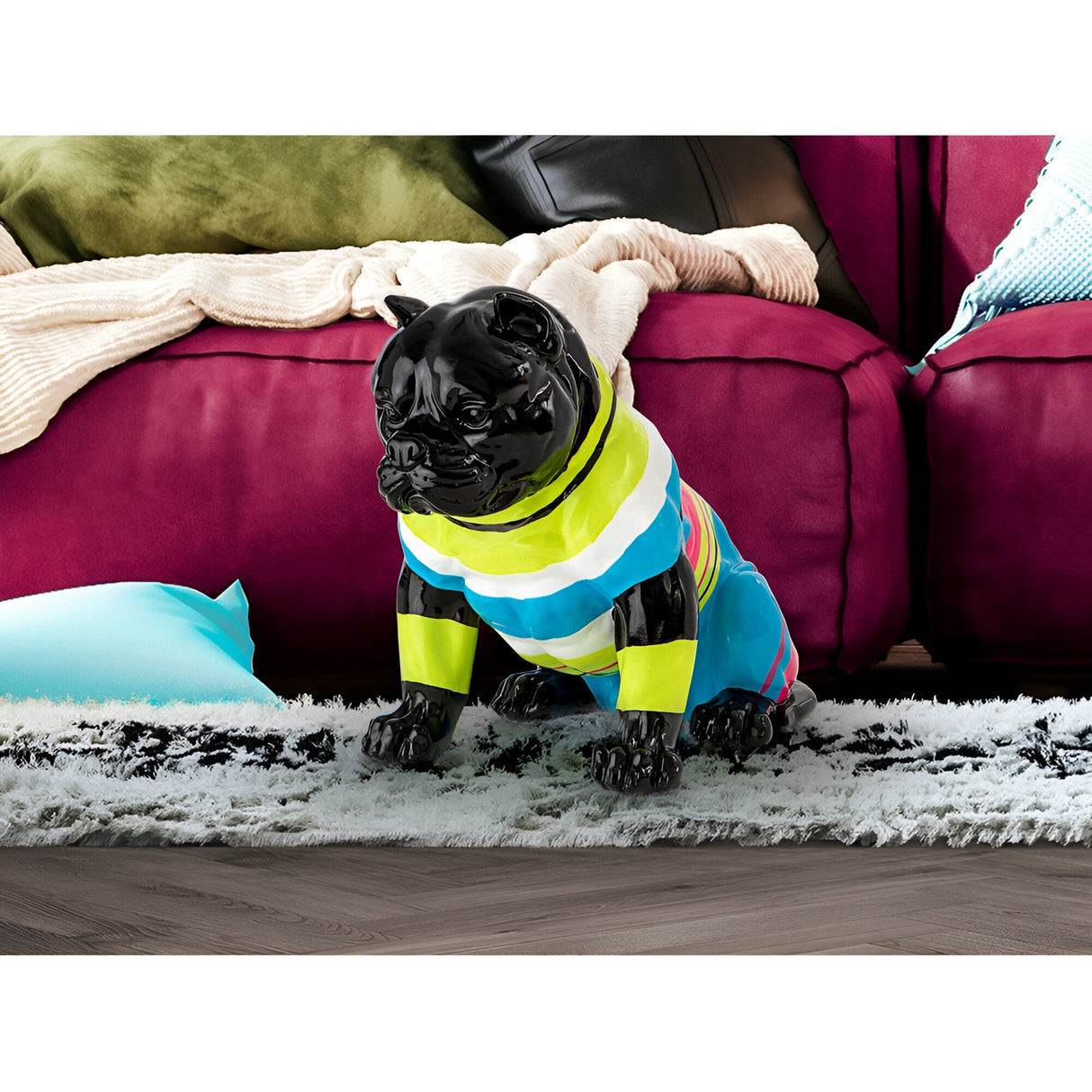 Rocky Black Striped Pitbull Figurine - 41cm