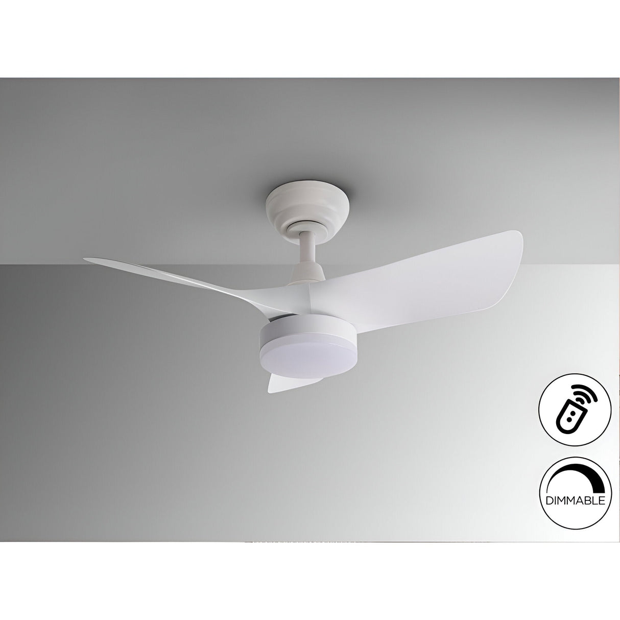 Tropic CCT Dimmable LED Ceiling Fan Light - White