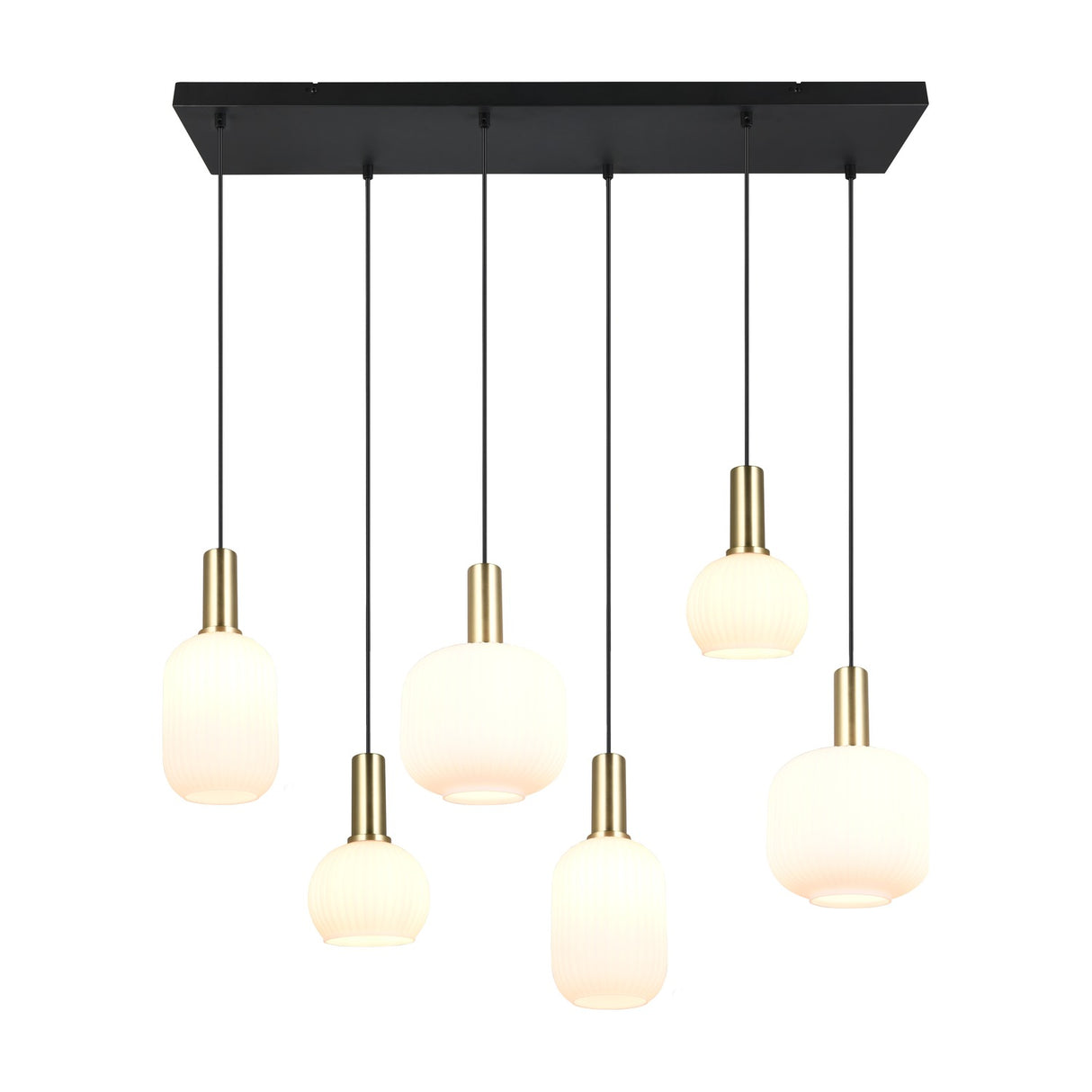 Diva 6 Light Linear Chandelier – Satin Brass