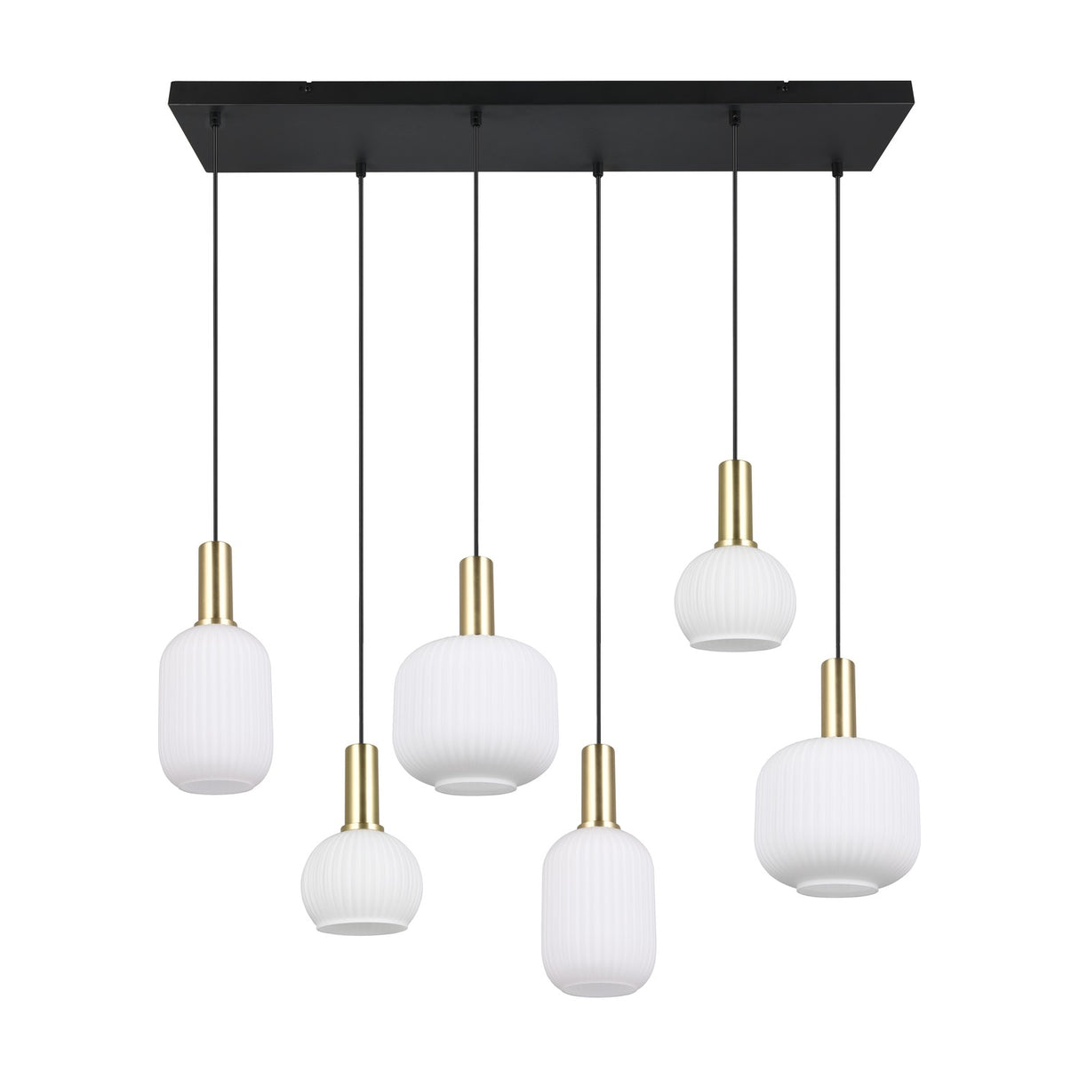 Diva 6 Light Linear Chandelier – Satin Brass