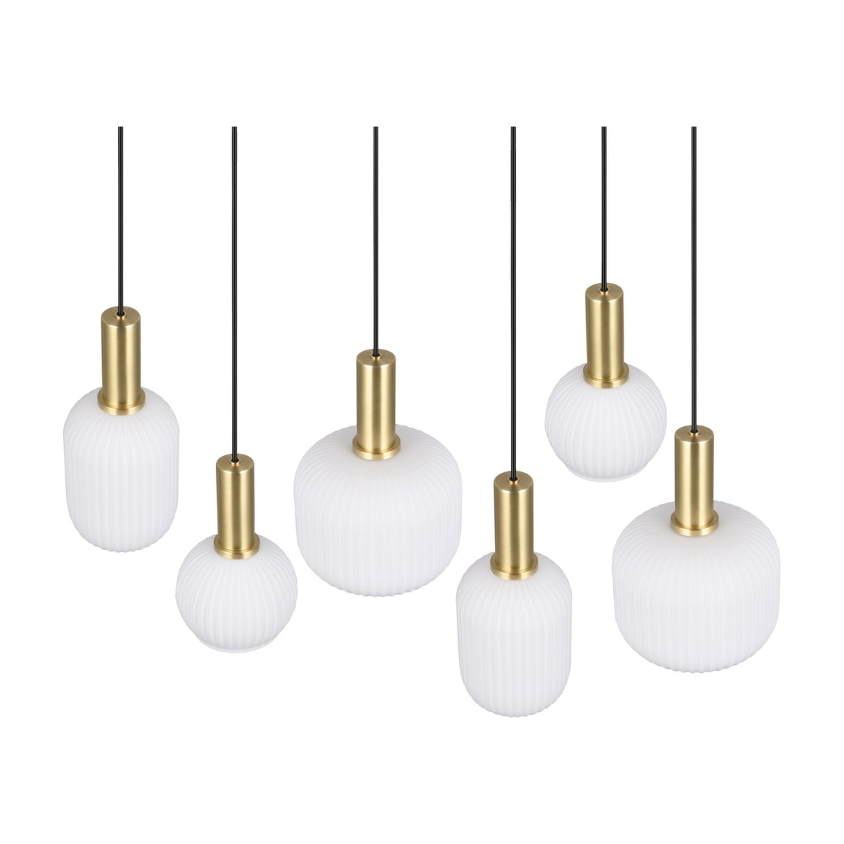Diva 6 Light Linear Chandelier – Satin Brass