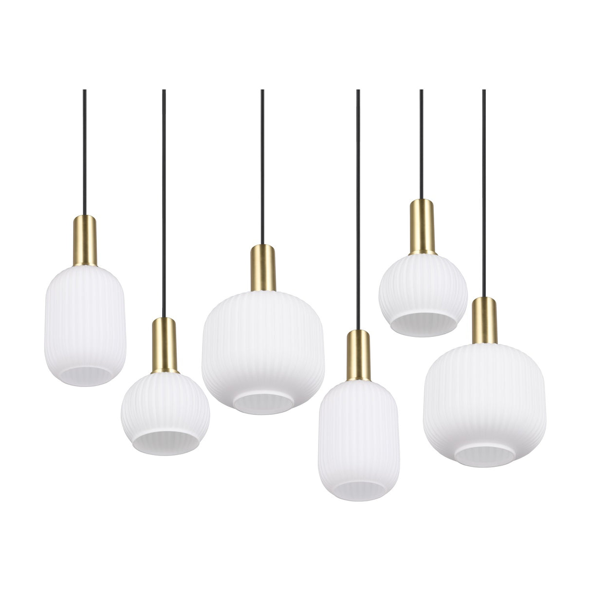 Diva 6 Light Linear Chandelier – Satin Brass