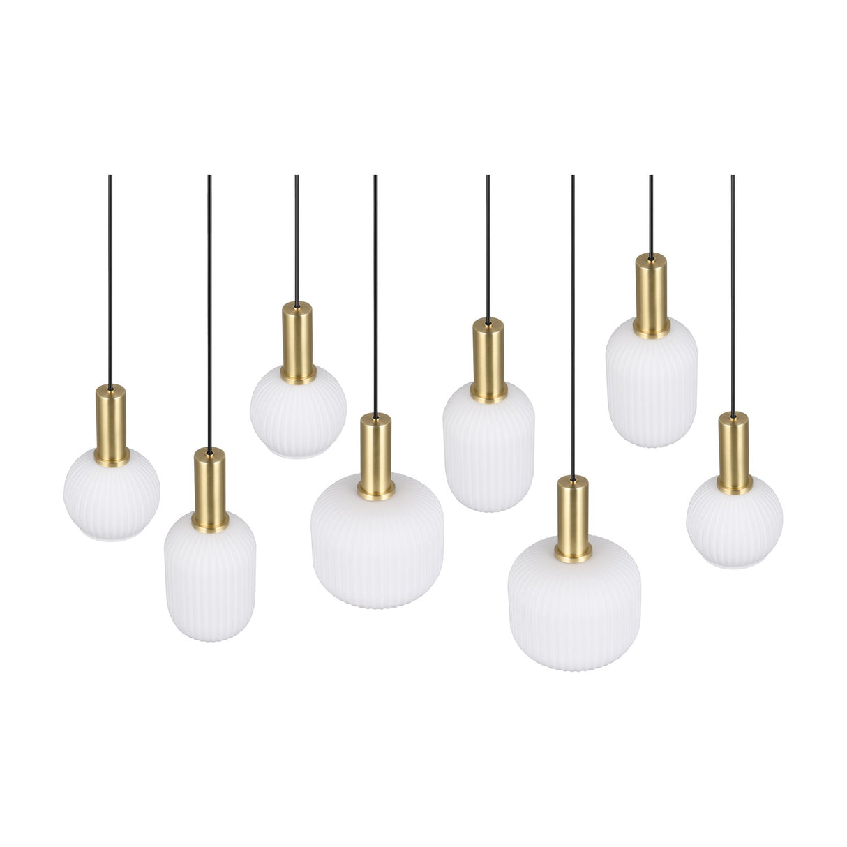Diva 8 Light Linear Chandelier – Satin Brass
