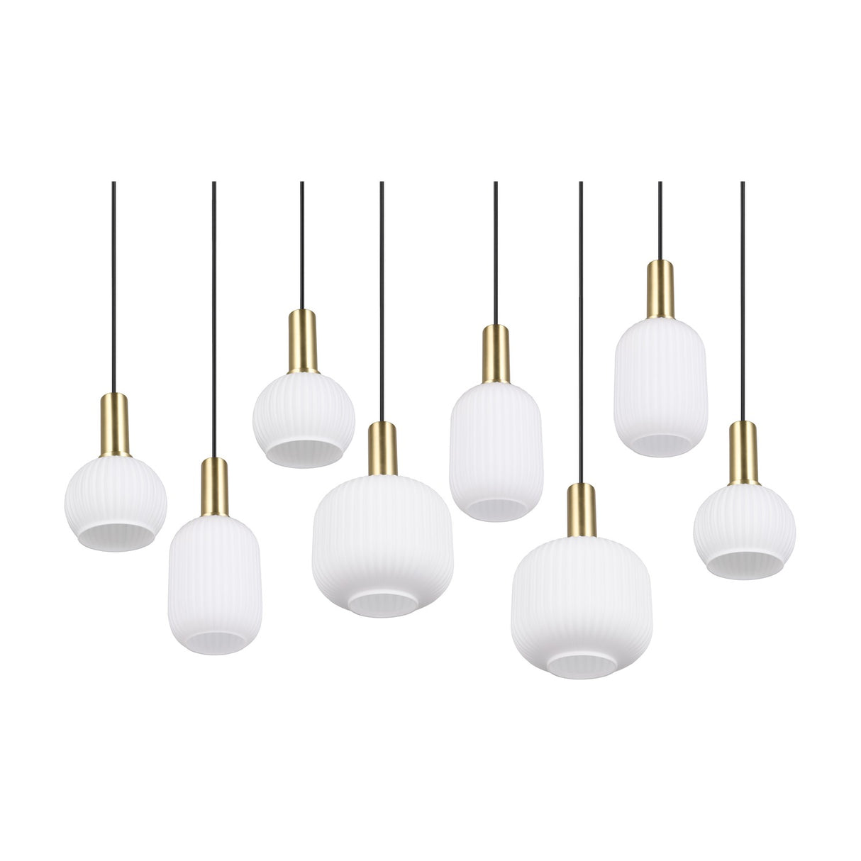 Diva 8 Light Linear Chandelier – Satin Brass