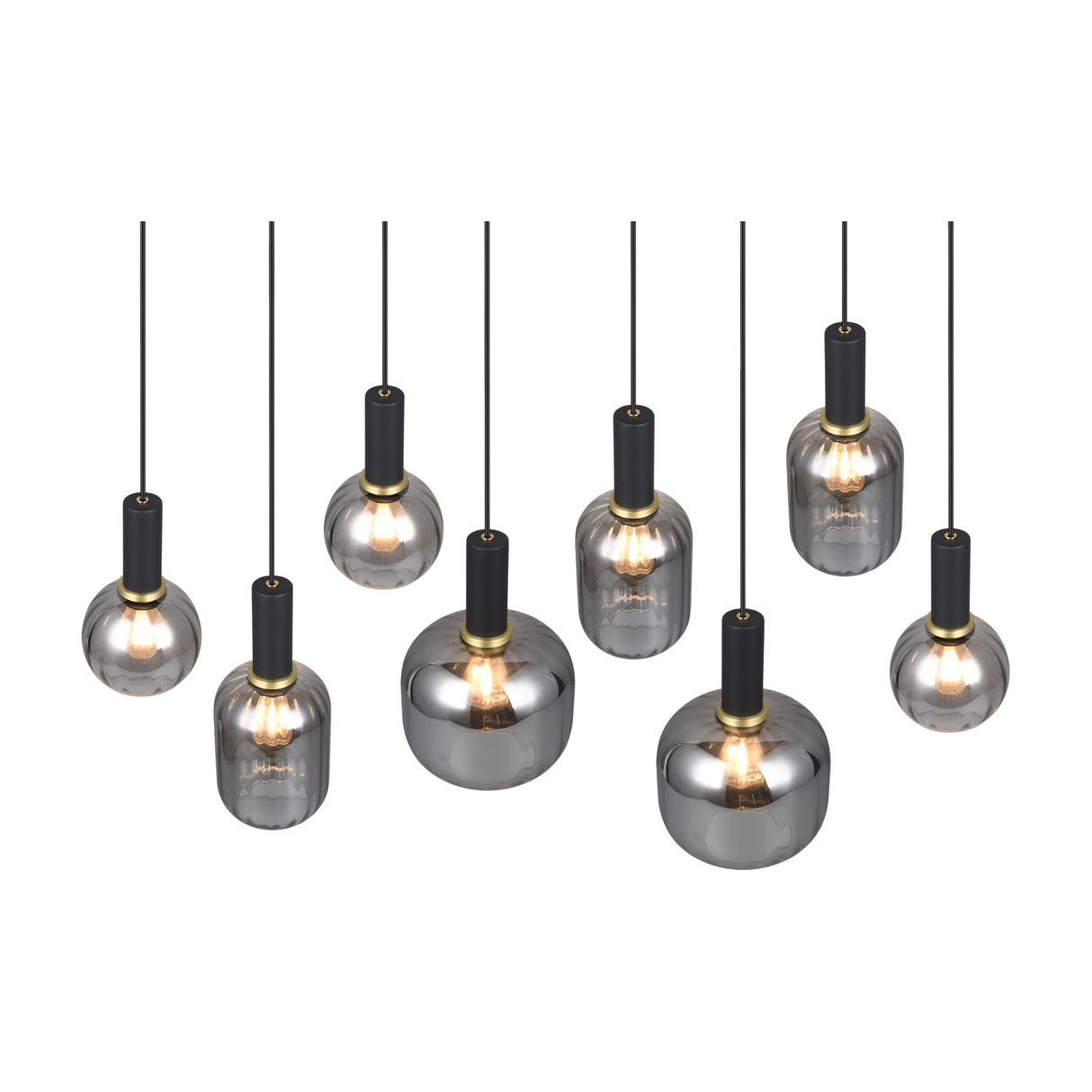 Diva 8 Light Linear Chandelier – Black & Grey