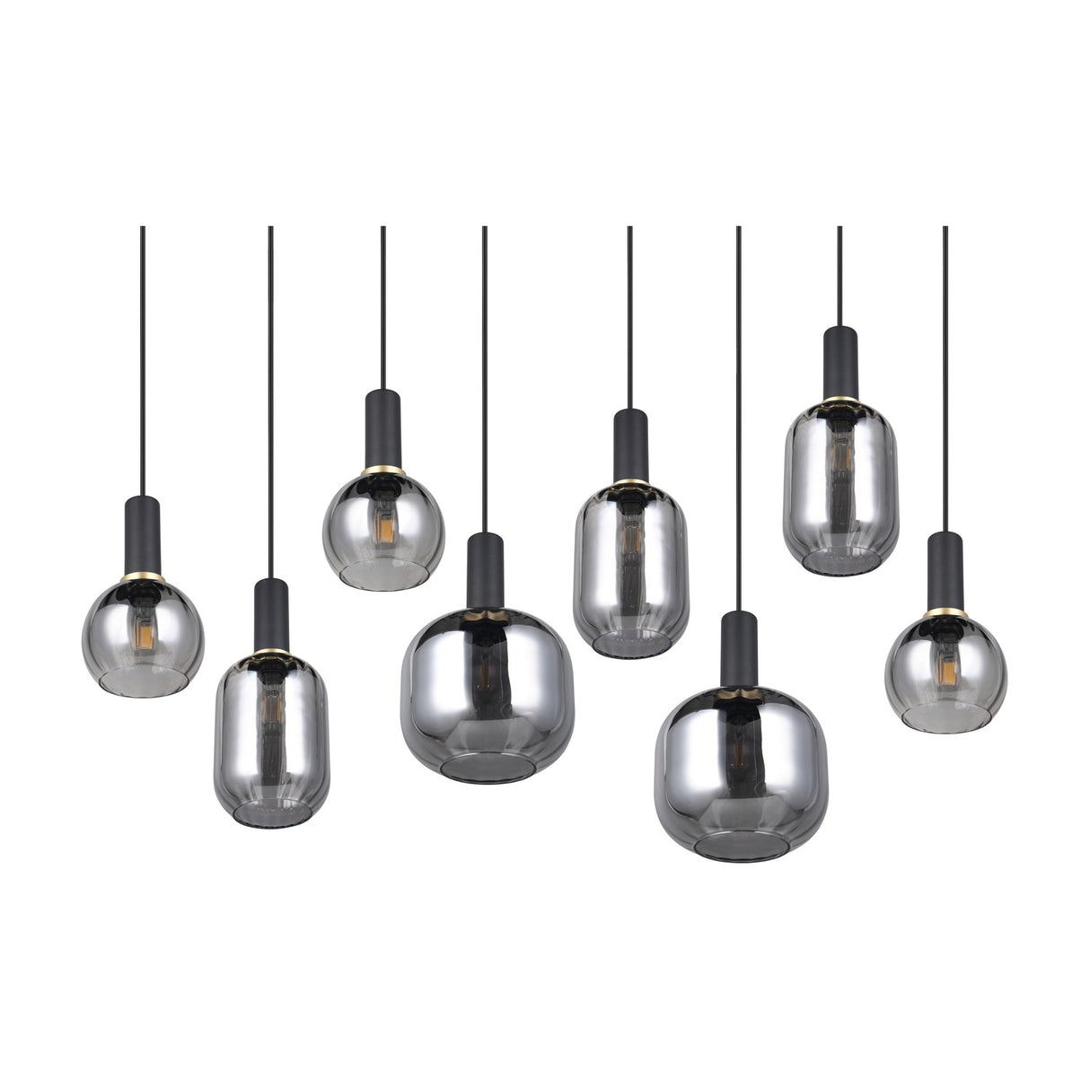 Diva 8 Light Linear Chandelier – Black & Grey