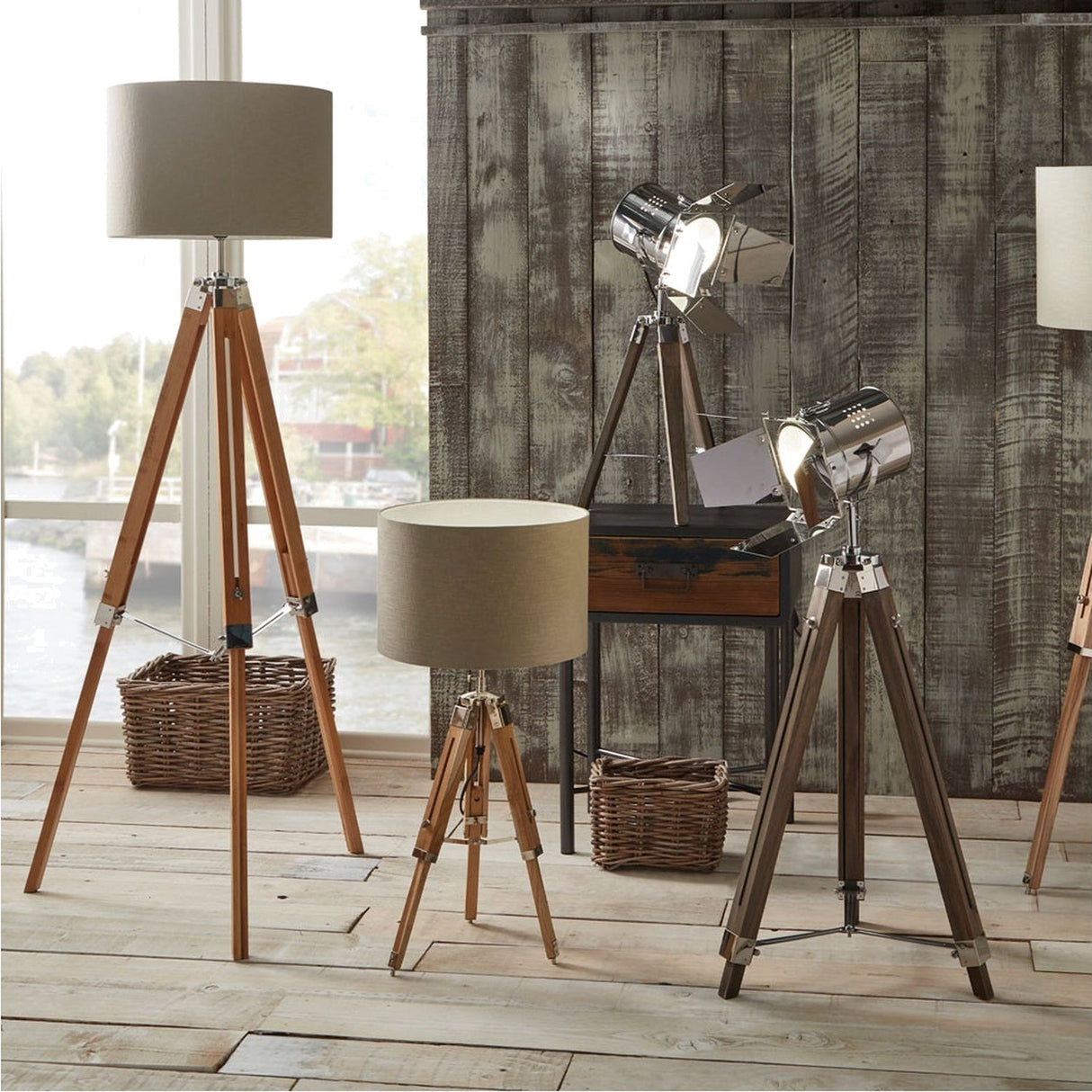 Sumba Bamboo Tripod Floor Lamp Base - 126cm