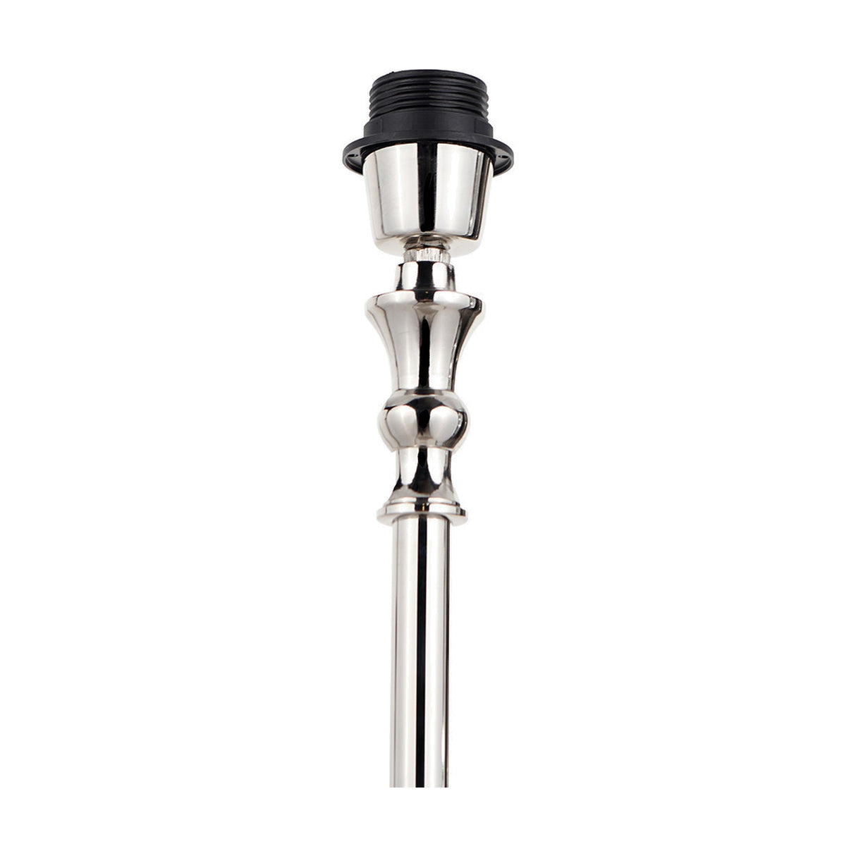 Claudius Nickel Stick Floor Lamp with Black Cotton Mix Shade - 160cm