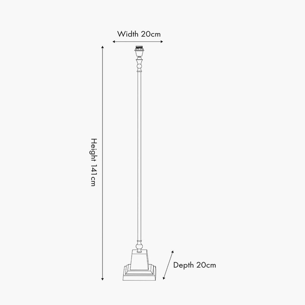 Claudius Gold Aluminium Stick Floor Lamp Base - 141cm