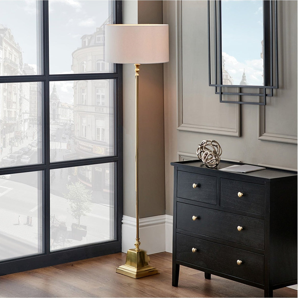 Claudius Gold Aluminium Stick Floor Lamp Base - 141cm