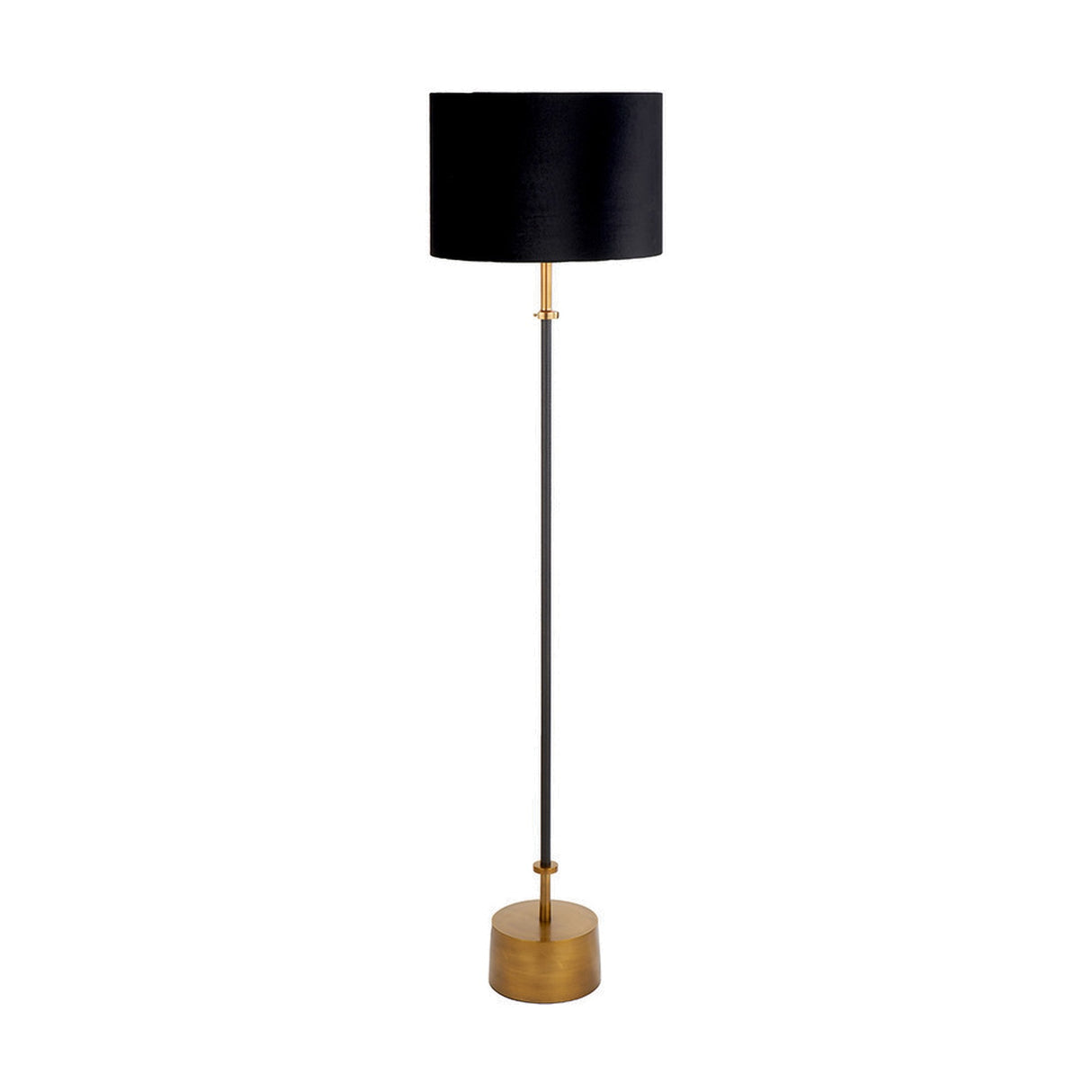 Antoine Black Croc & Antique Brass Floor Lamp Base - 139cm