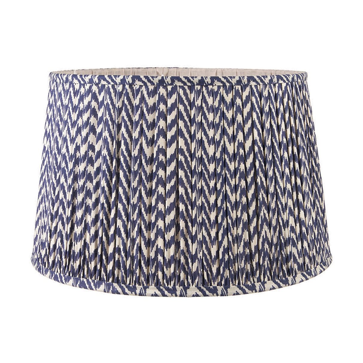 Marin Black Wood Tall Neck Floor Lamp with Blue Chevron Shade - 156cm