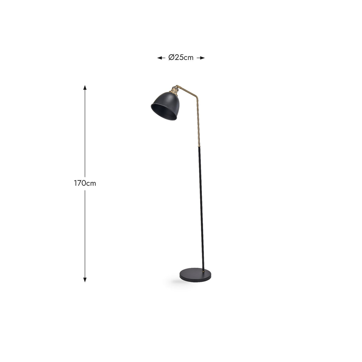 Augusto Black & Gold Task Floor Lamp - 170cm