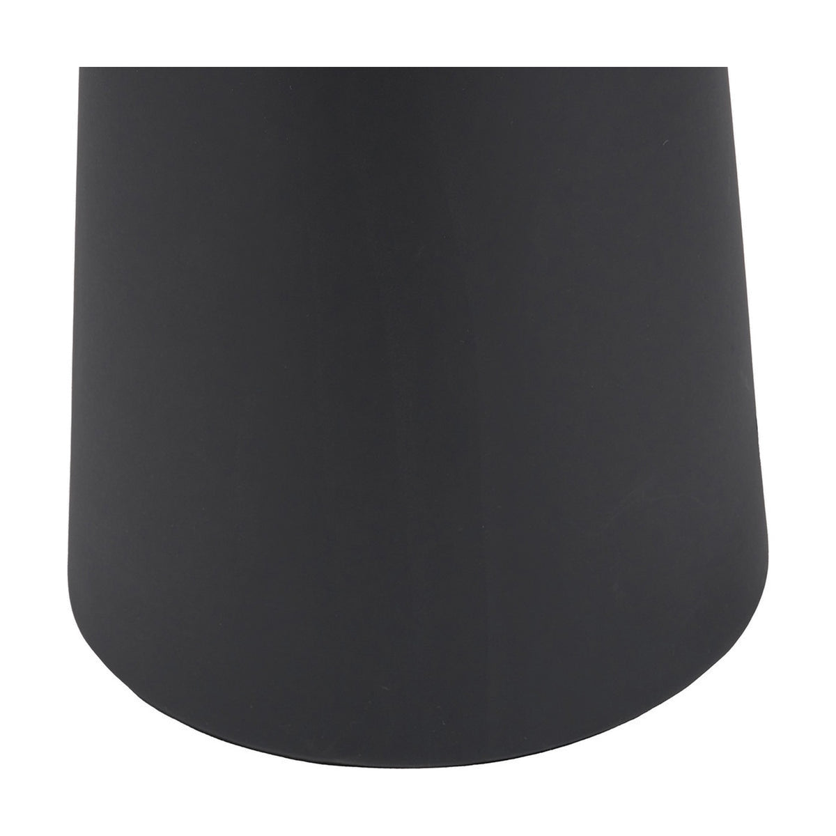 Close-up of the Sloane Black Contemporary Ceramic Floor Lamp base, showing its tapered cone shape and matte black ceramic finish against a plain white background.