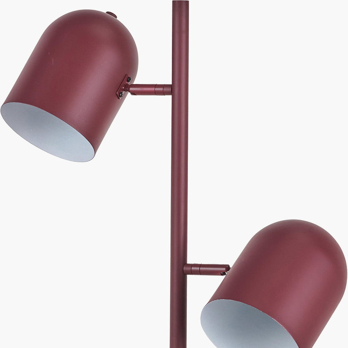 Finn Mulberry Red Metal Cloche Two Head Floor Lamp - 160cm