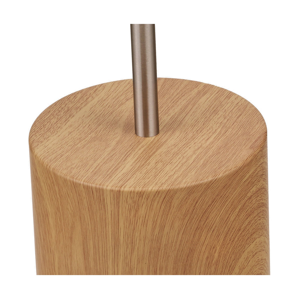 Bonham Wood Veneer & Silver Metal Floor Lamp - 161cm