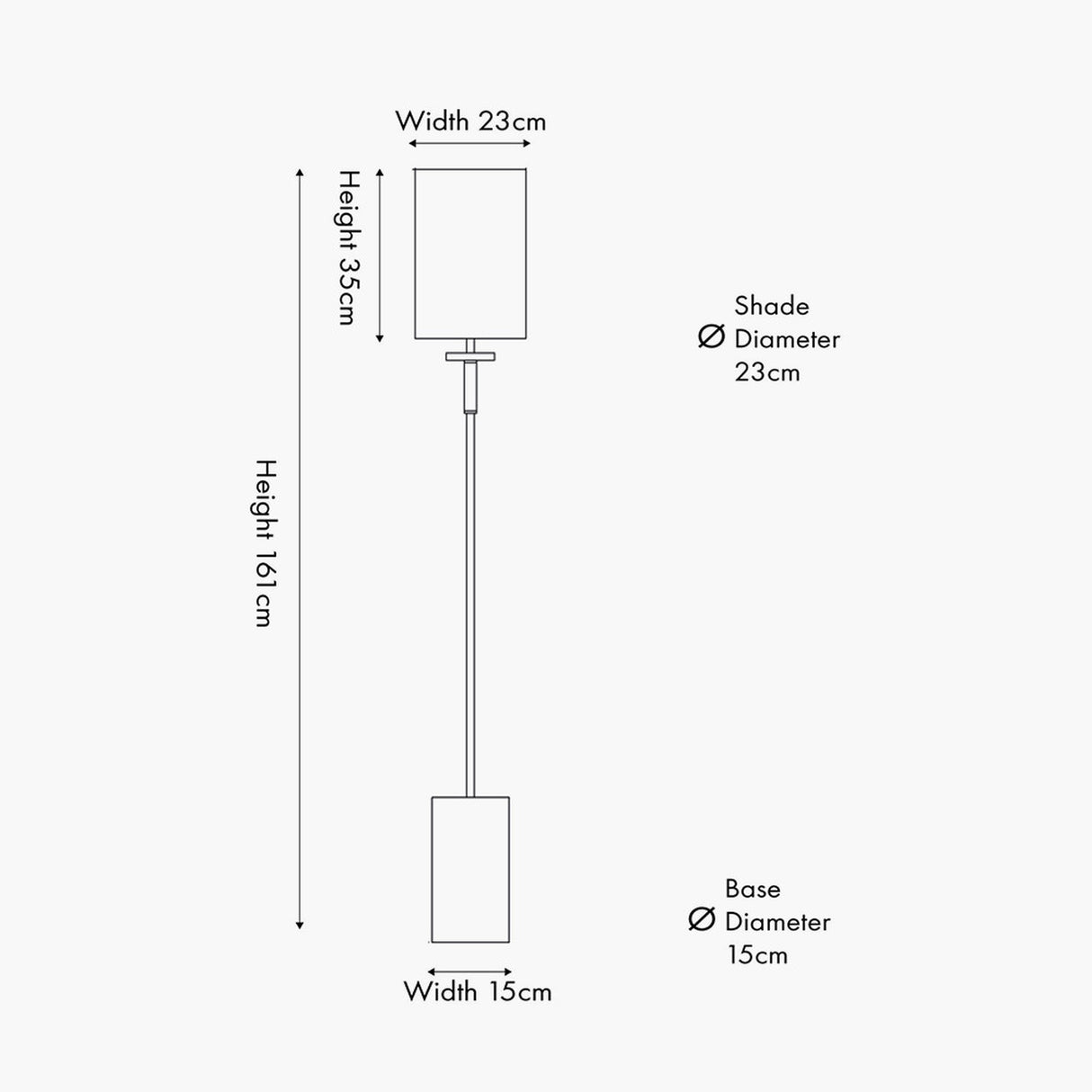 Bonham Wood Veneer & Silver Metal Floor Lamp - 161cm