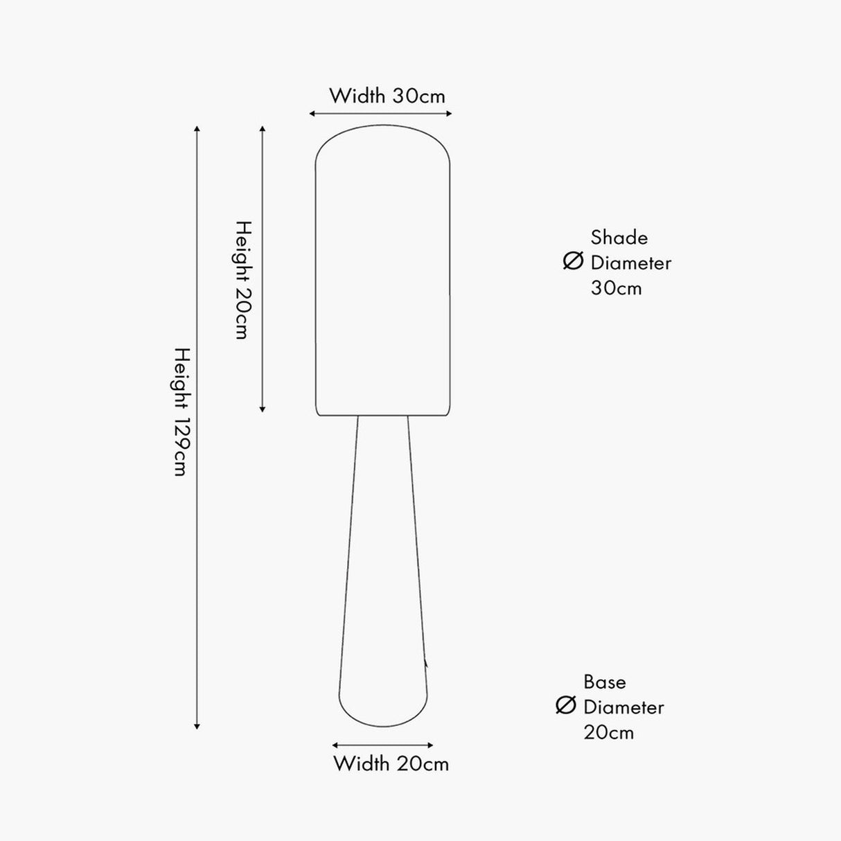 Mirissa White Slubby Handloom Fabric Floor Lamp - 129cm