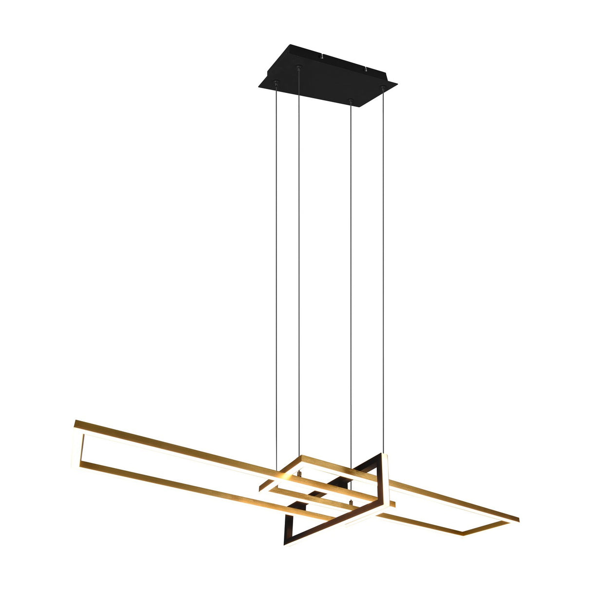 Salinas 3 Light LED Chandelier – Black & Brass