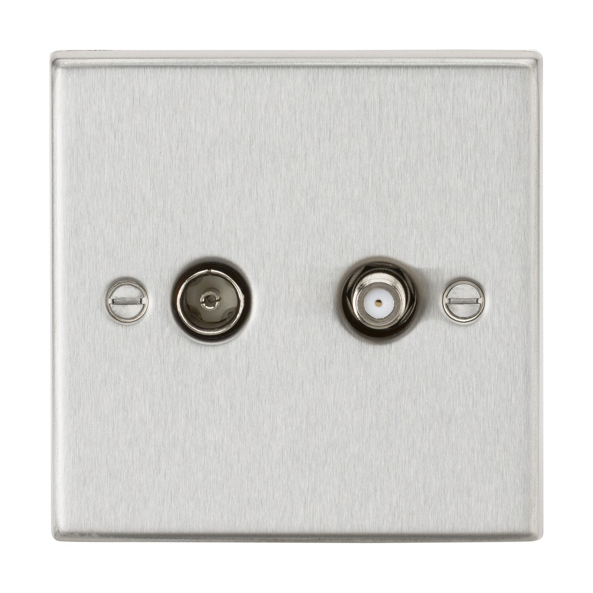 TV & SAT TV Outlet (isolated) - Brushed Chrome