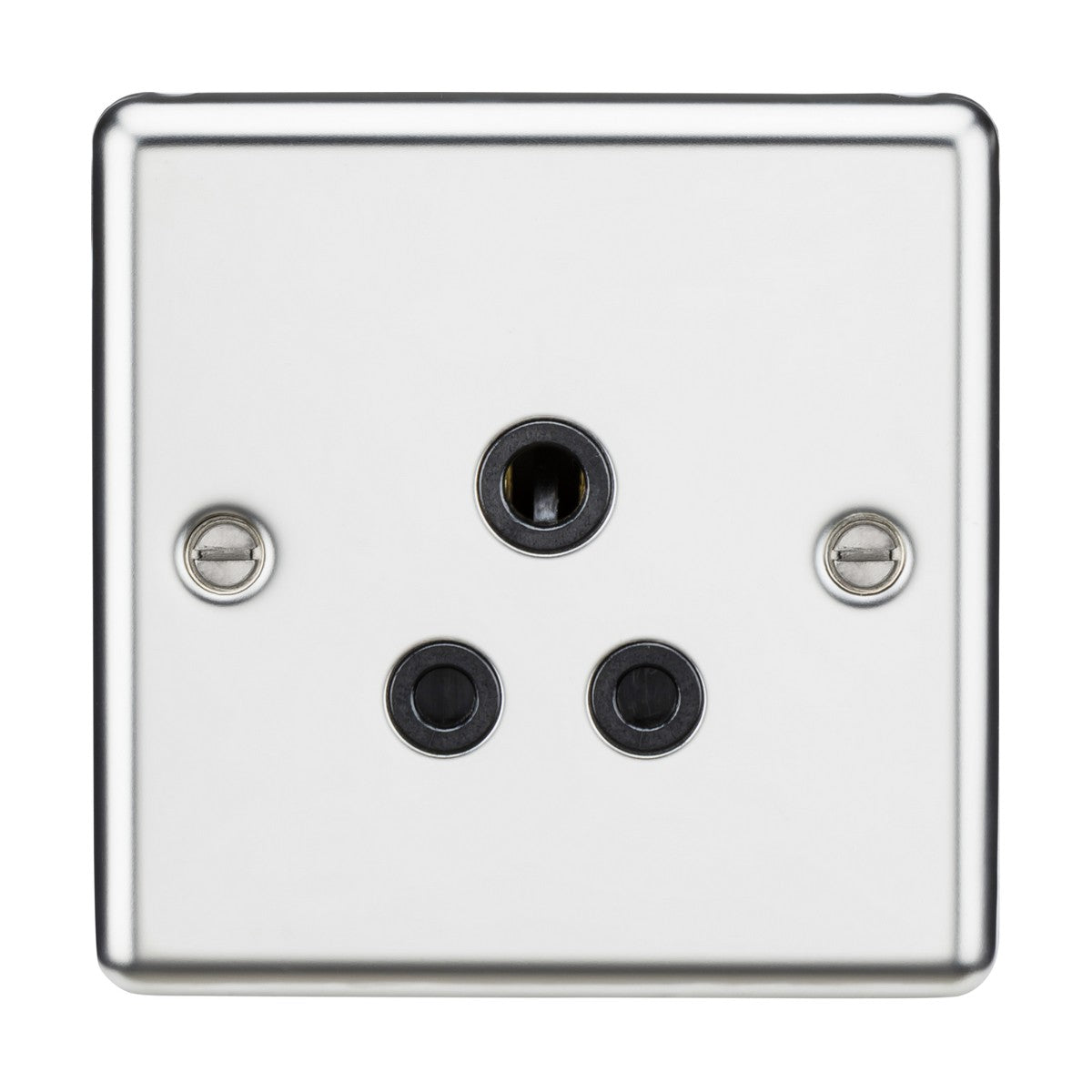 5A Unswitched Socket - Polished Chrome Finish with Black Insert