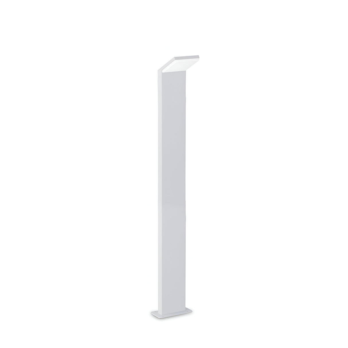 Introducing the Brillix Outdoor LED Bollard Light in White, with its 4000K illumination and a height of 100cm. This sleek lighting solution boasts a modern rectangular design with a subtly angled top, making it ideal for contemporary interiors or outdoor spaces. Its energy-efficient technology is complemented by an IP54 water-resistant construction, ensuring both style and durability for diverse settings.