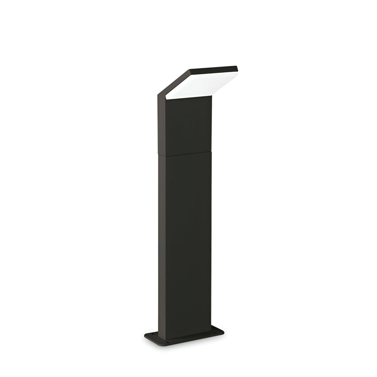 Discover the modern elegance of the Brillix Outdoor LED Bollard Light in black. With its sleek 50cm height, rectangular base, and angled flat top, this fixture emits efficient 4000K lighting, seamlessly blending style and functionality for your garden.
