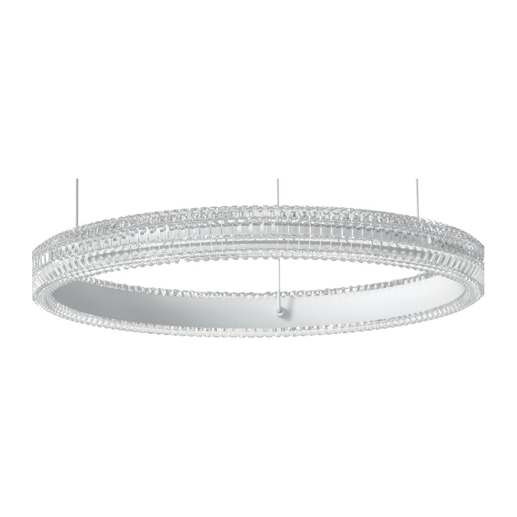 Miracle white crystal-effect LED ring pendant light