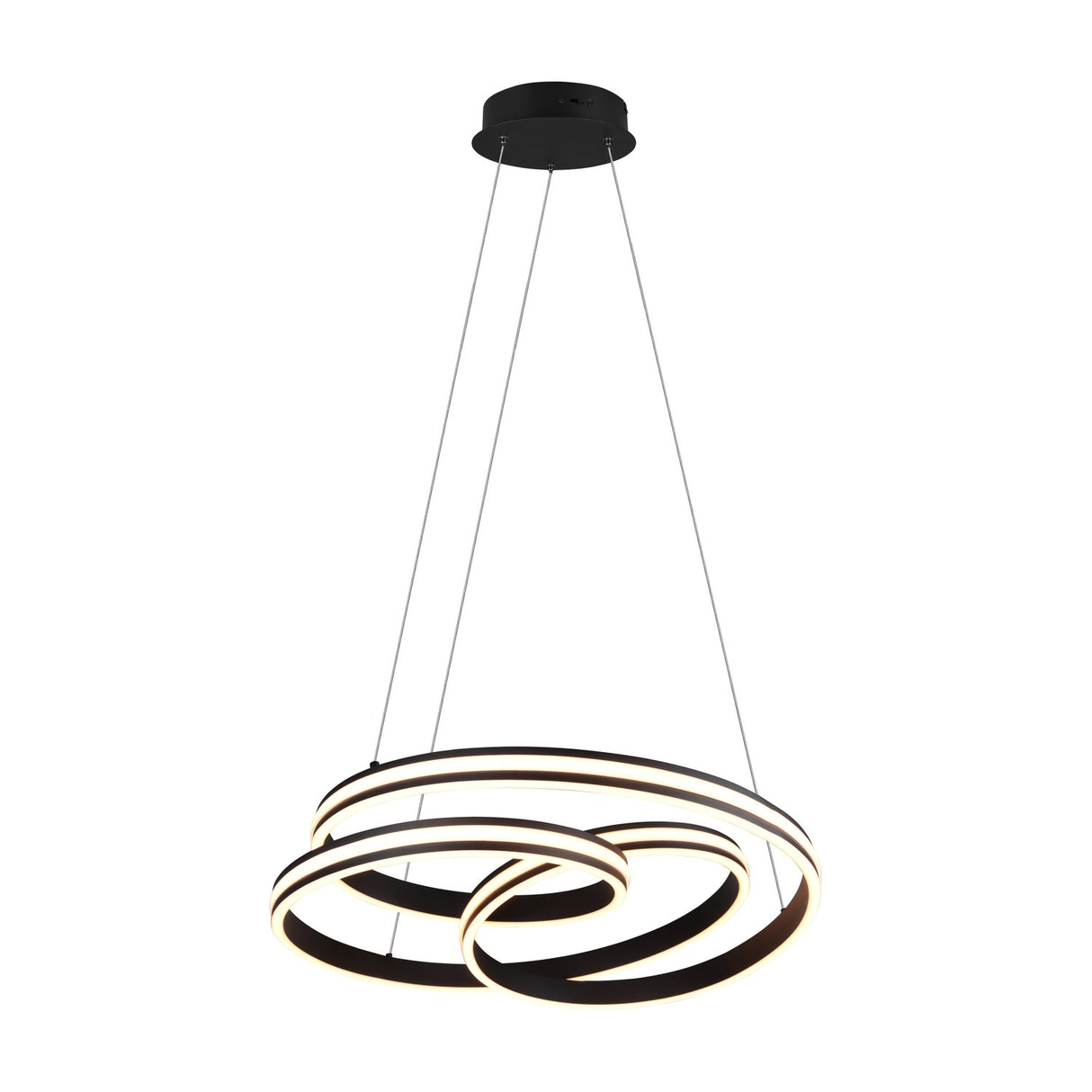 Nuria LED Ring Chandelier – Matt Black
