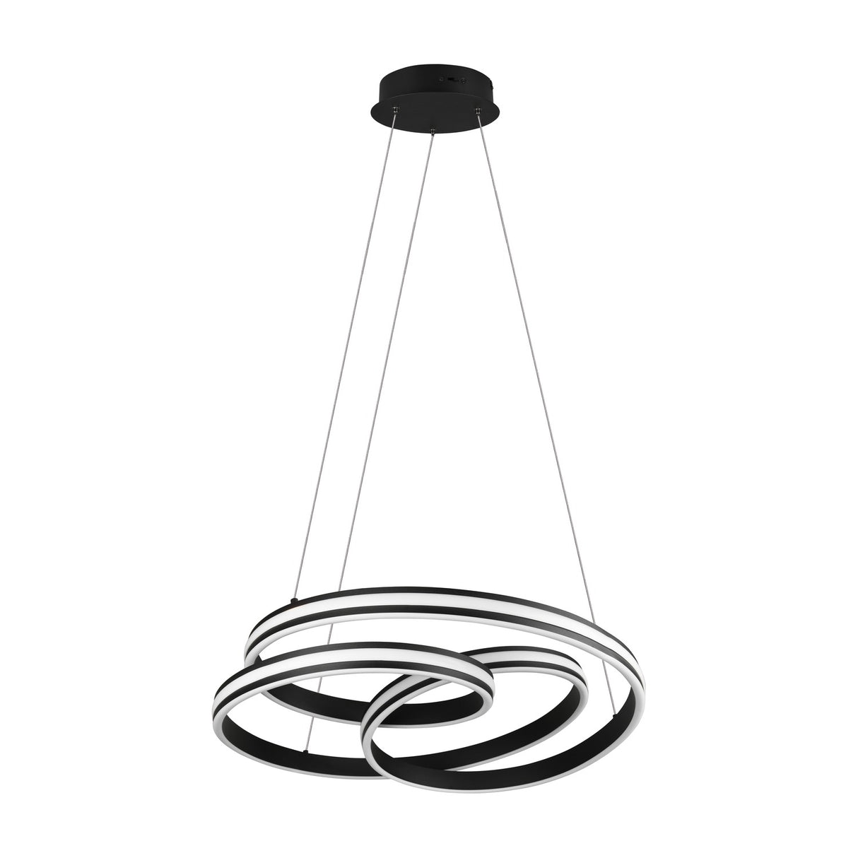 Nuria LED Ring Chandelier – Matt Black