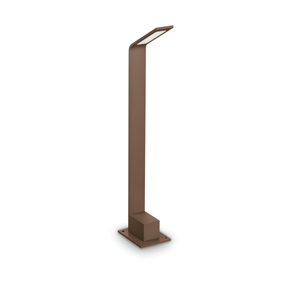 Introducing the Clarixa Outdoor LED Bollard Light, a sleek, modern lamp featuring a minimalist design. With its tall and slender 60cm brown stand paired with a square base for stability, it offers weather resistance and an energy-efficient 3000K LED light for enduring elegance.