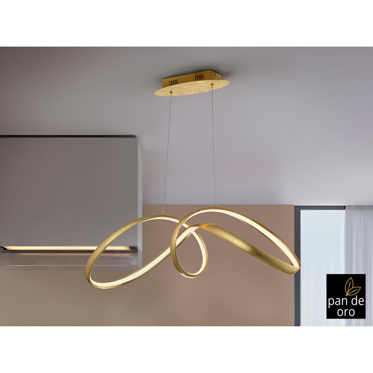 Lia LED Light Suspension 32W 3000K - Gold Leaf