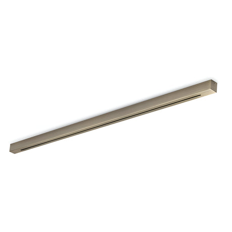 Introducing the Glacia Base Canopy 6 Light Rectangle - Brass, a stylish and contemporary linear LED light fixture with a minimalistic rectangle shape and an elegant brass finish. Perfect for modern pendant lighting setups, it is designed to be mounted on flat surfaces.