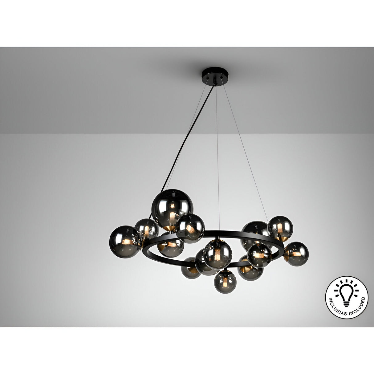Astros 14 Light Circular Suspension - Black
