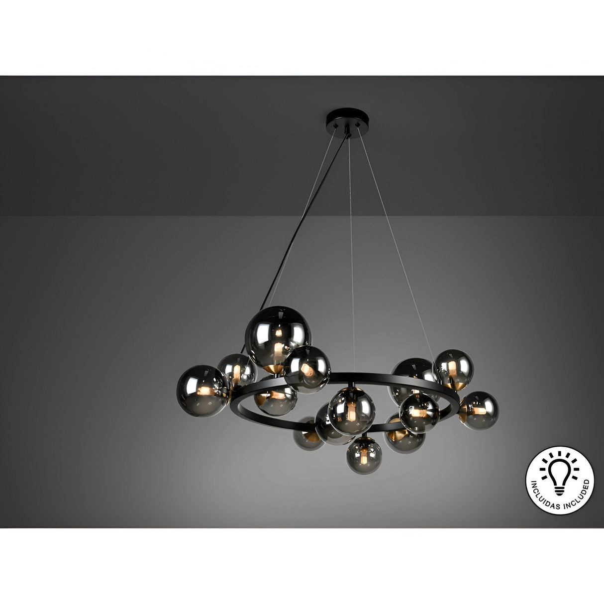 Astros 14 Light Circular Suspension - Black