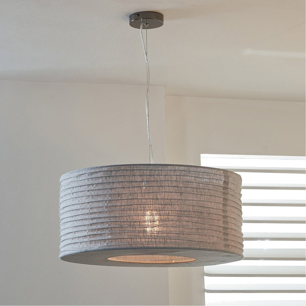 Patpong Grey Jute Non Elec Pendant Light - 50cm