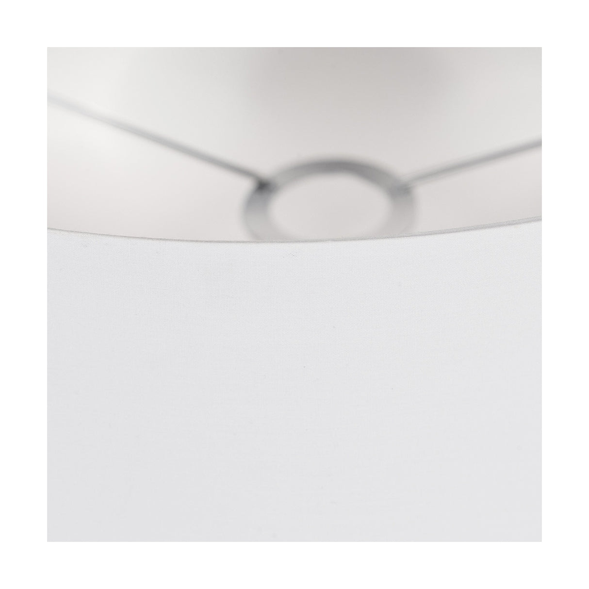 Elin Ivory Poly Cotton & Silver Lining Non Elec Pendant Light - 55cm