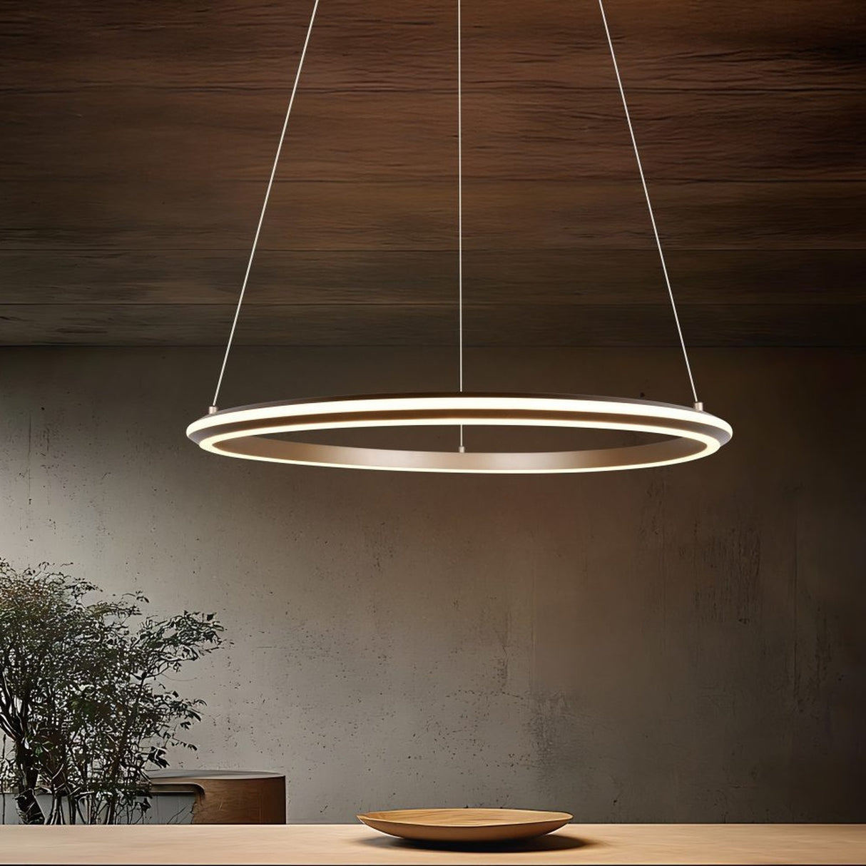 Amador LED Ring 75cm Chandelier – Coffee