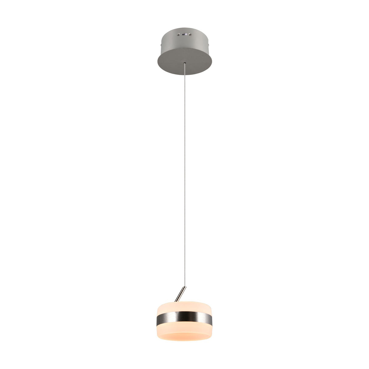 Dios LED Glass Pendant – Satin Nickel
