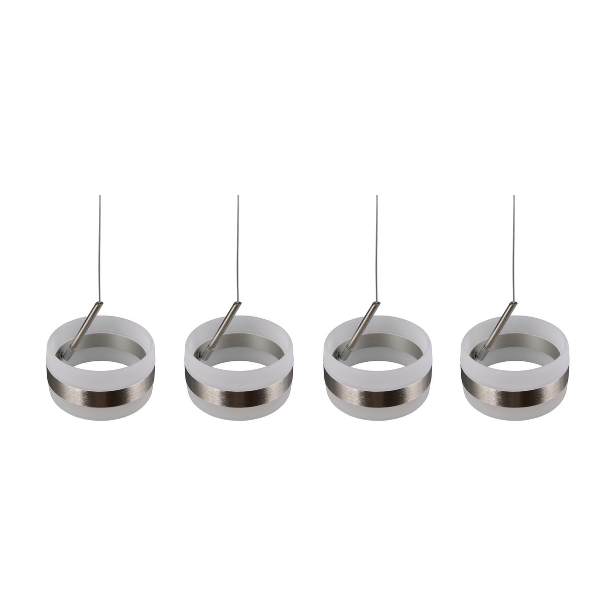 Dios 4 Light LED Glass Chandelier – Satin Nickel