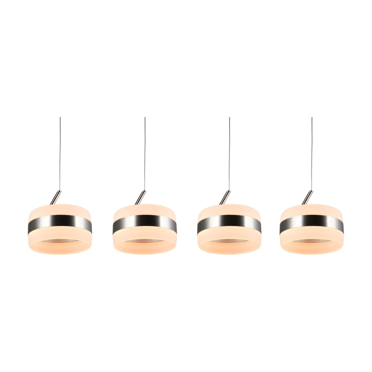 Dios 4 Light LED Glass Chandelier – Satin Nickel