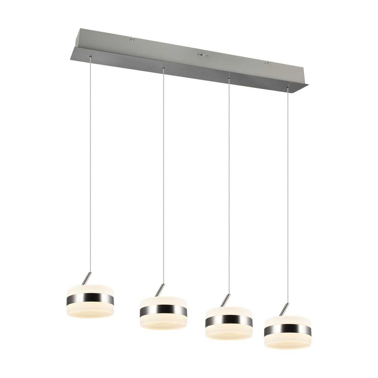 Dios 4 Light LED Glass Chandelier – Satin Nickel