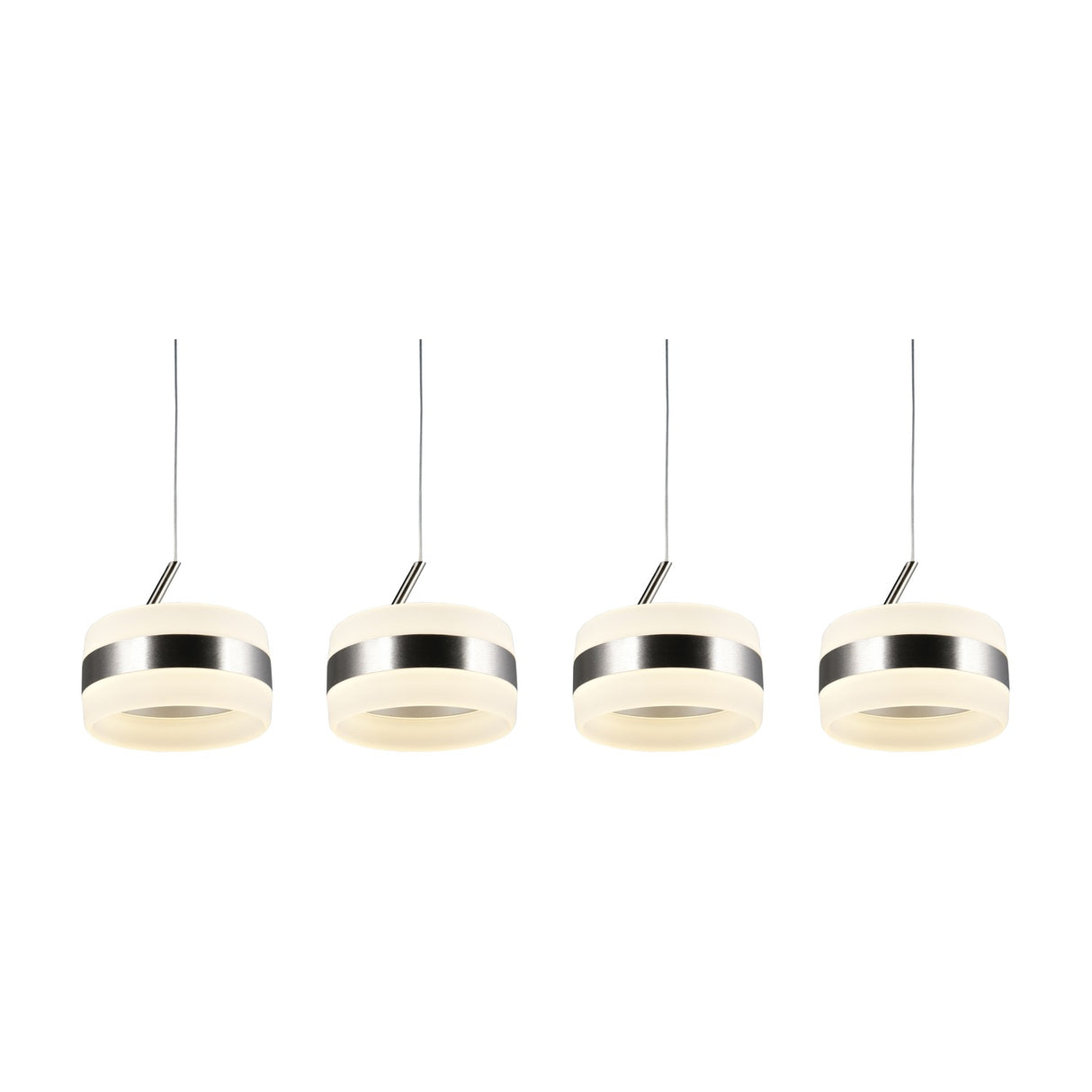 Dios 4 Light LED Glass Chandelier – Satin Nickel