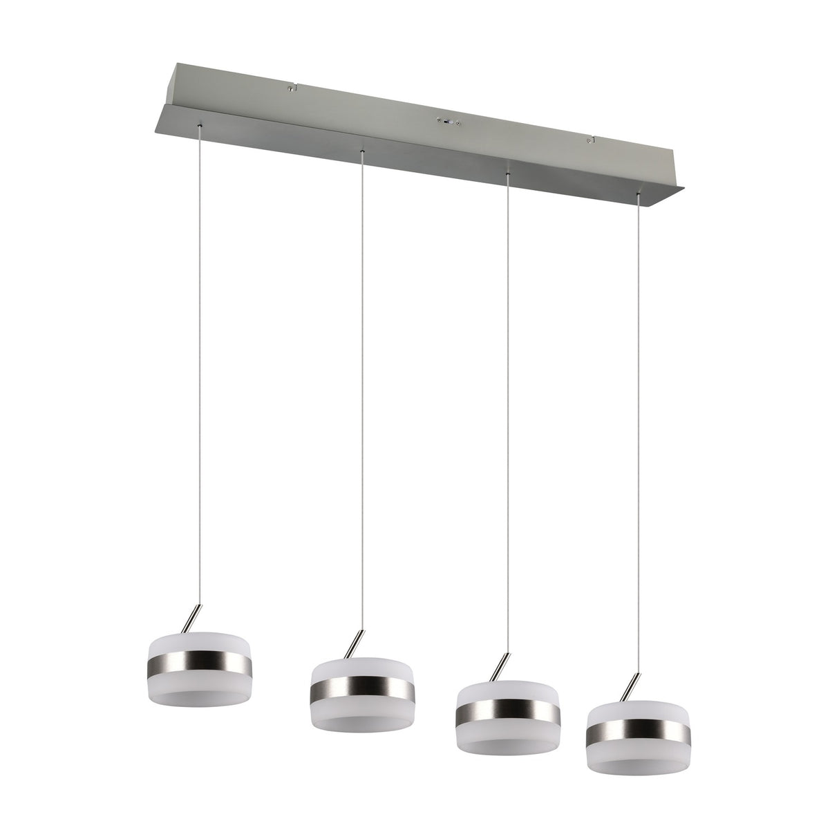Dios 4 Light LED Glass Chandelier – Satin Nickel