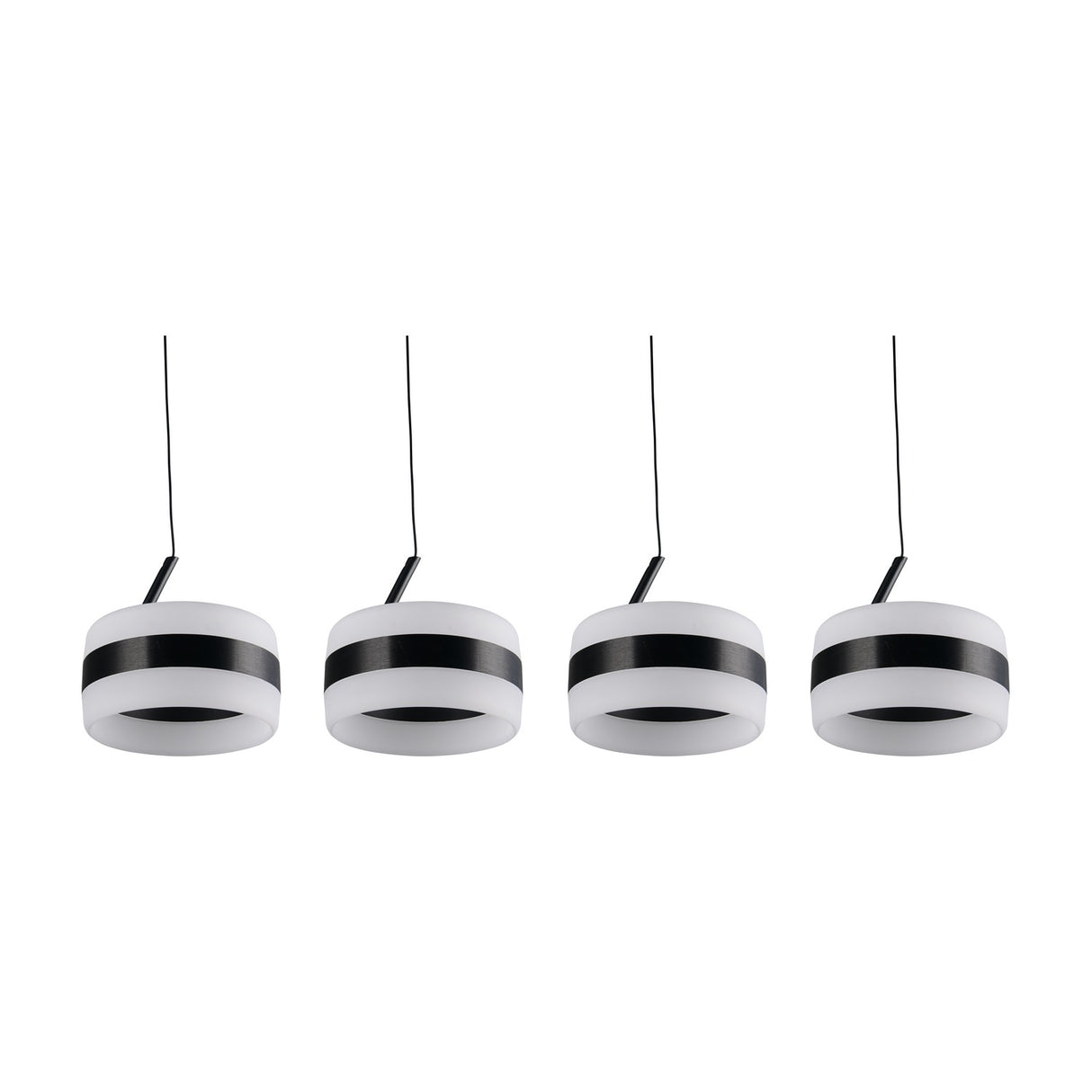 Dios 4 Light LED Glass Chandelier – Matt Black