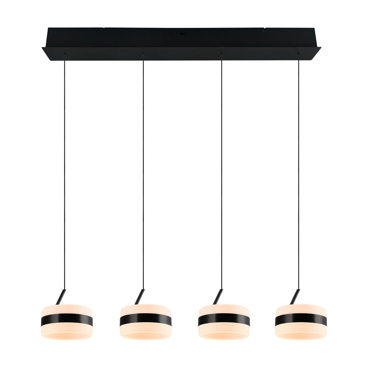 Dios 4 Light LED Glass Chandelier – Matt Black