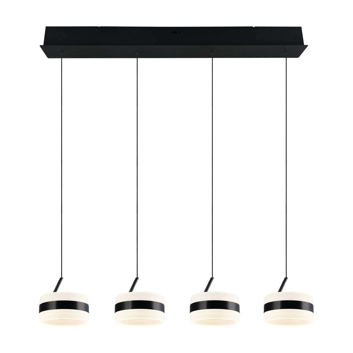Dios 4 Light LED Glass Chandelier – Matt Black