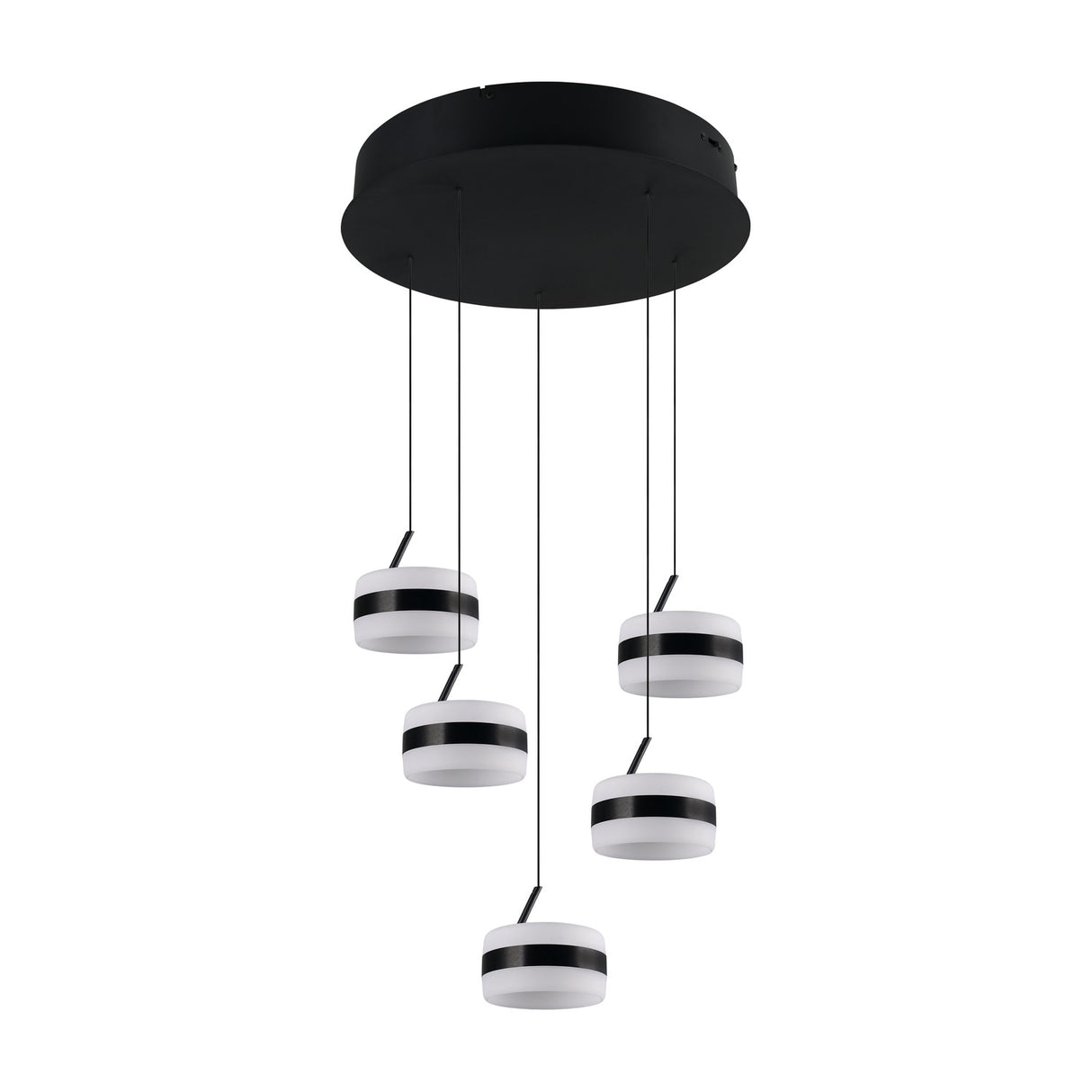Dios 5 Light LED Glass Chandelier – Matt Black
