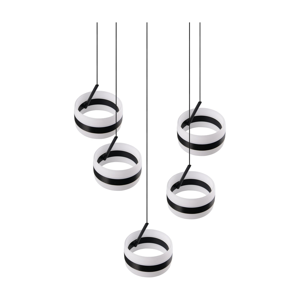 Dios 5 Light LED Glass Chandelier – Matt Black