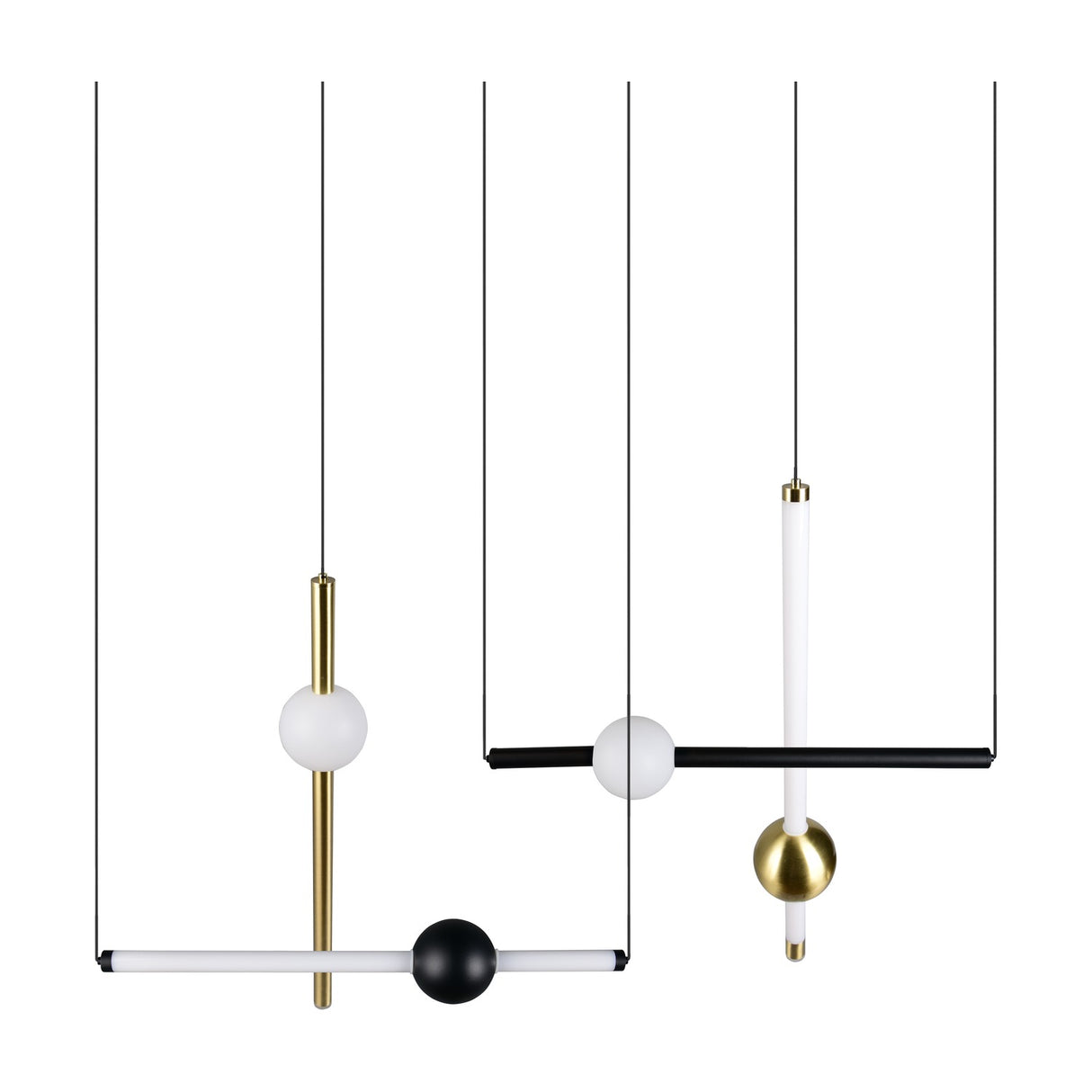 Melita 3 Light LED Glass Chandelier – Black & Gold